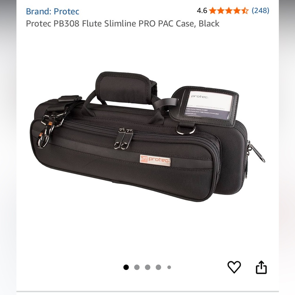 Protec Flute Case with Shoulder Strap in Black